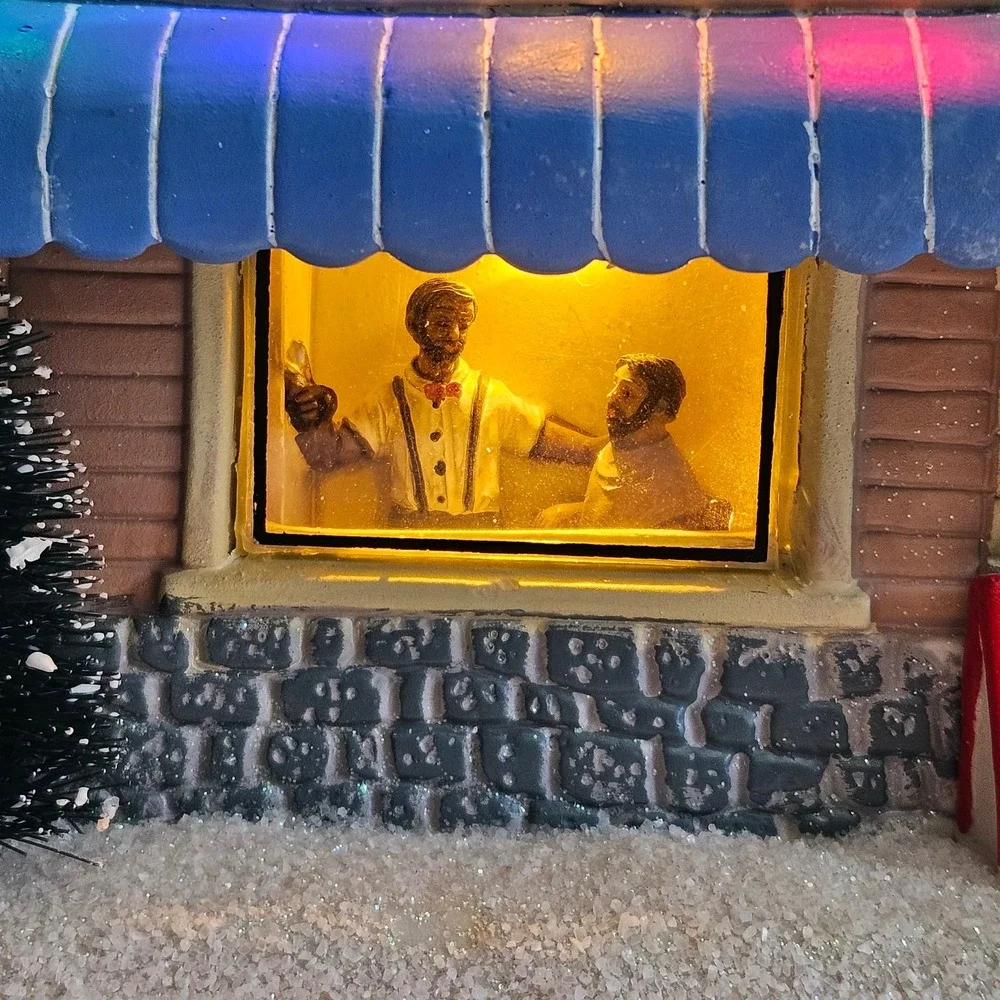 St Nicholas Square Barbershop Illuminated Village Collection Christmas Building